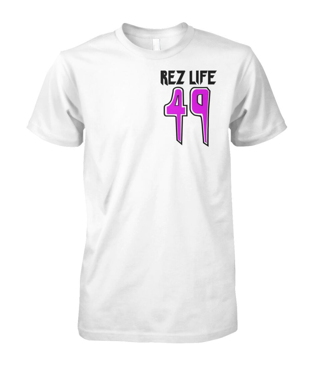 Rez Life 49 - Left Chest T-Shirt (Violet)