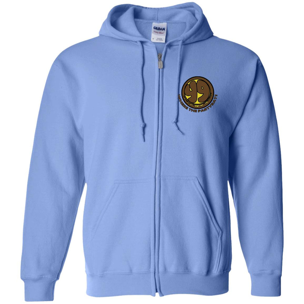 Where The Party's At! - Zip Up Hooded Sweatshirt