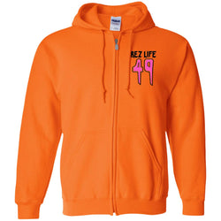 Rez Life 49 - (Pink) Zip Up Hooded Sweatshirt