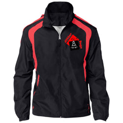 Red & Grey Jersey Lined Windbreaker Jacket