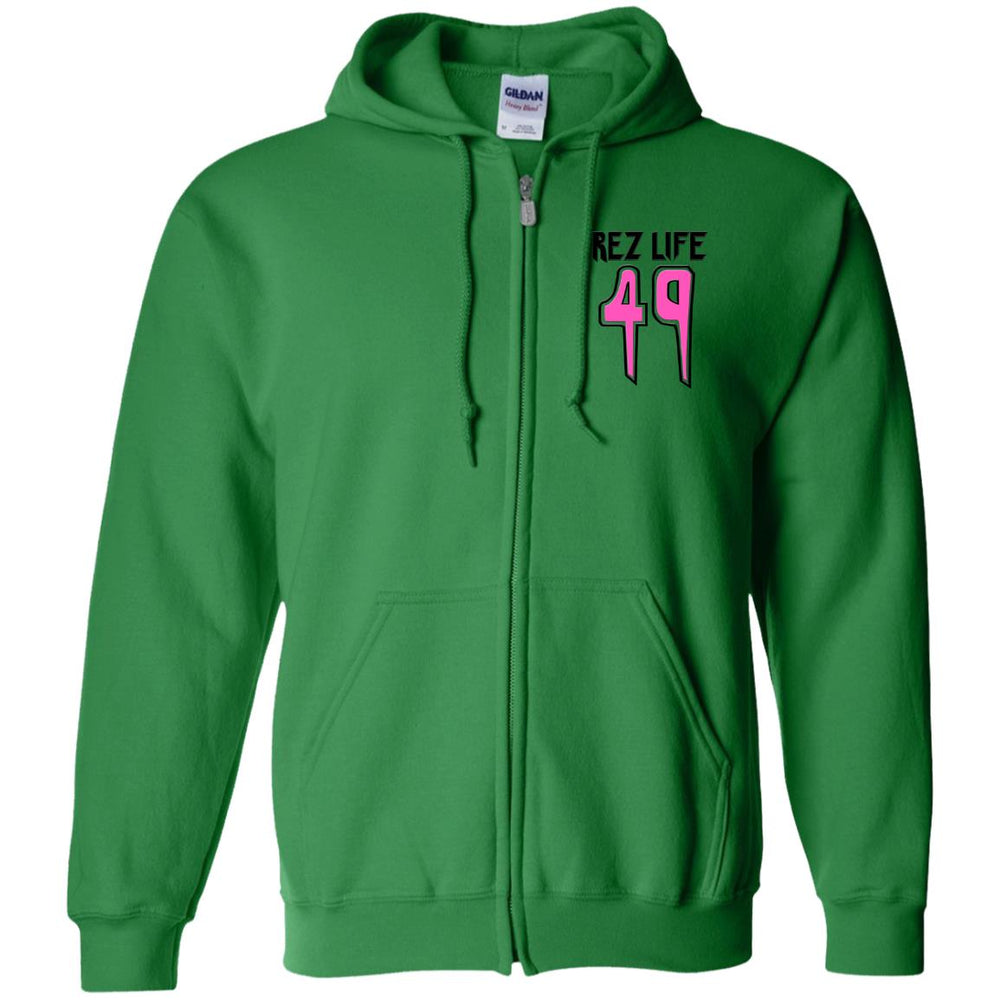 Rez Life 49 - (Pink) Zip Up Hooded Sweatshirt