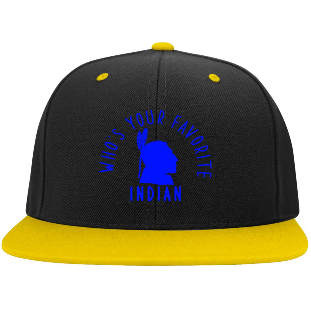 Who's Your Favorite Indian -Blue Flat Bill High-Profile Snapback Hat