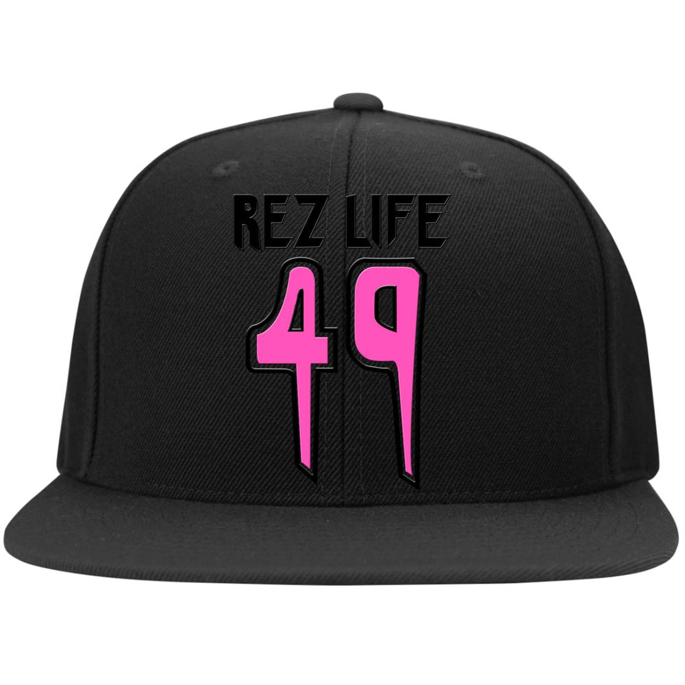 Rez Life 49 - (Pink) Flat Bill High-Profile Snapback Hat