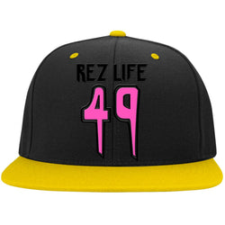 Rez Life 49 - (Pink) Flat Bill High-Profile Snapback Hat