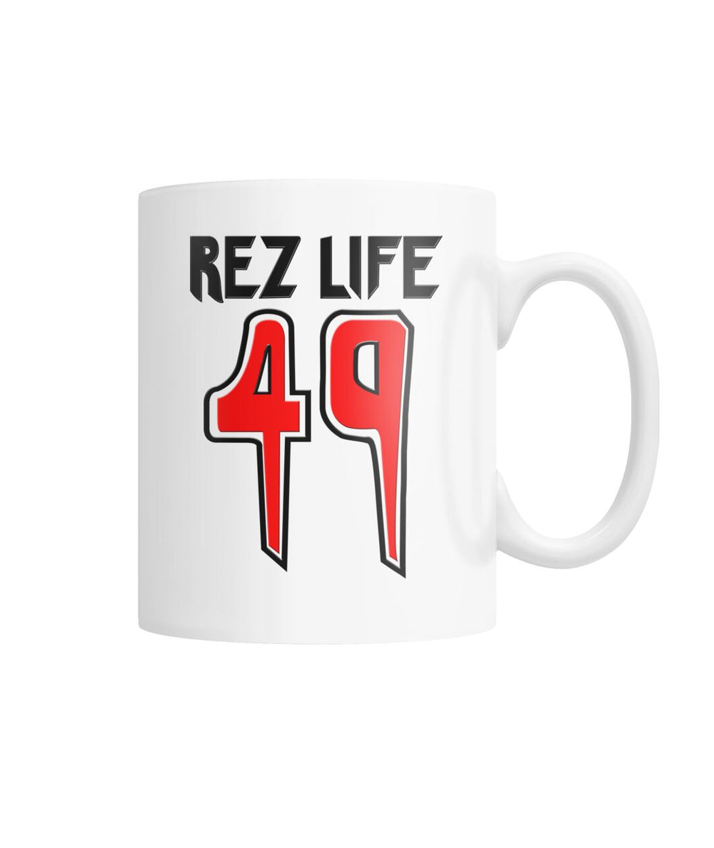 Rez Life 49 -  (Red) White Coffee Mug
