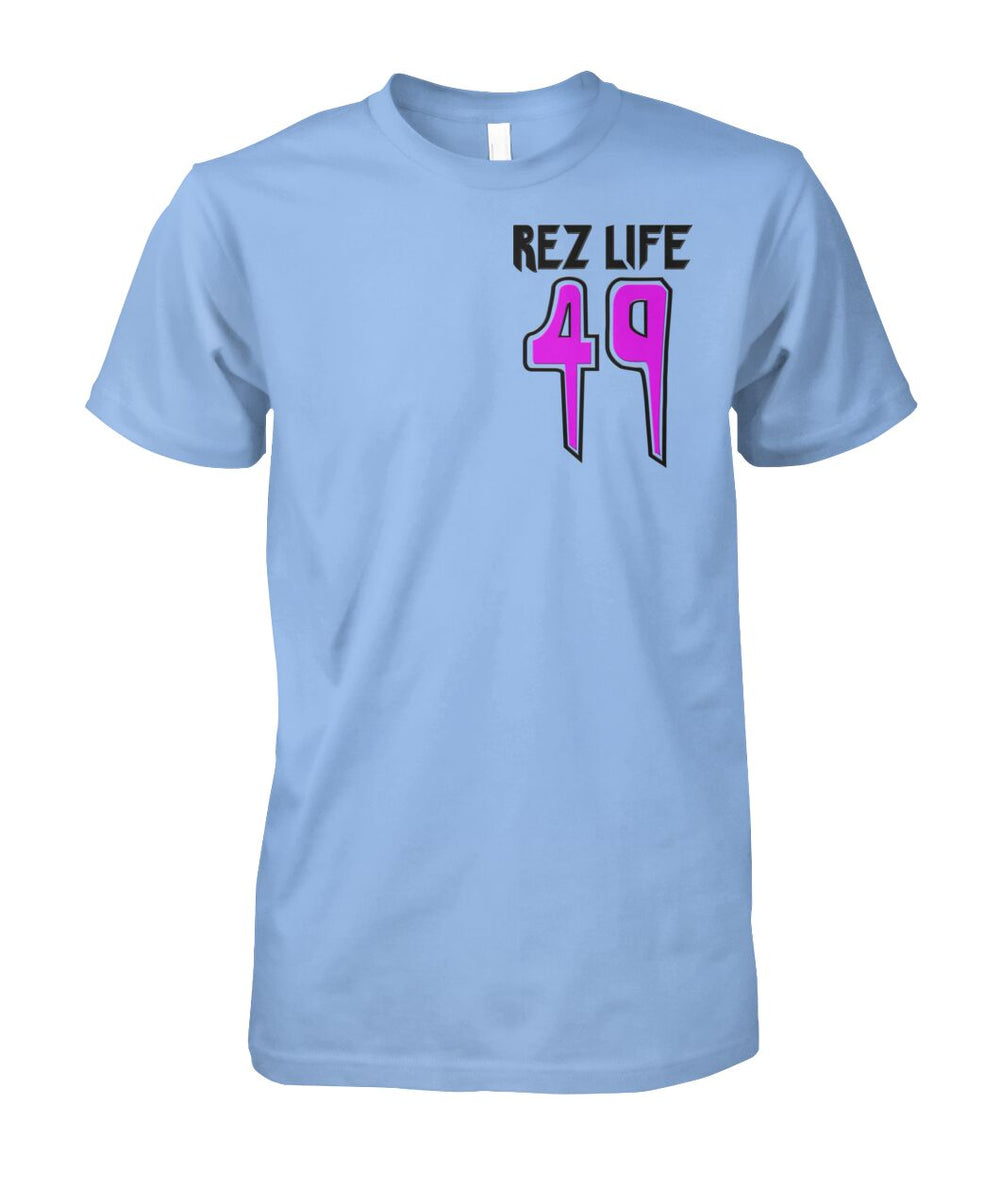 Rez Life 49 - Left Chest T-Shirt (Violet)