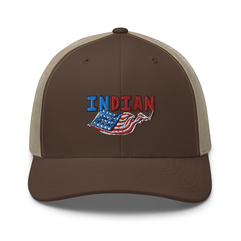 American Indian Flag - Embroidered Trucker Cap